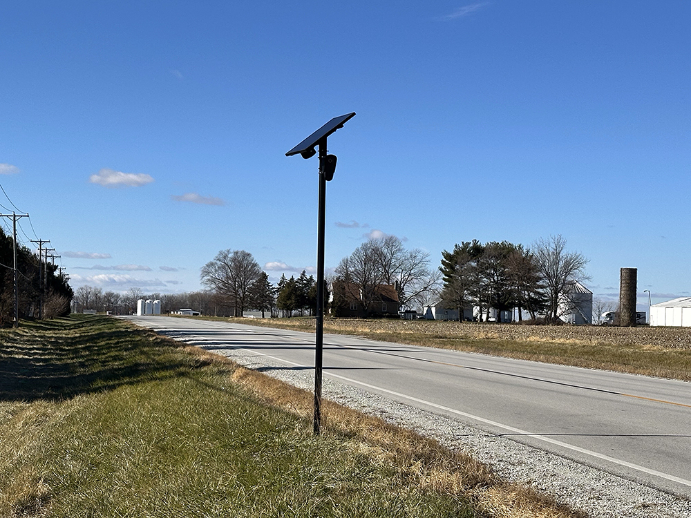 One of the many flock cameras around Peotone.—photo by Andrea Arens.