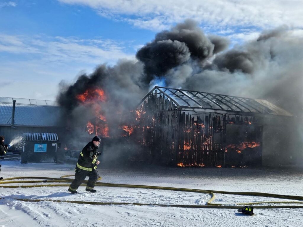 The fire at Woldhuis Sunrise Greenhouse had the mutual aid of 19 other agencies-photo courtesy Woldhuis.