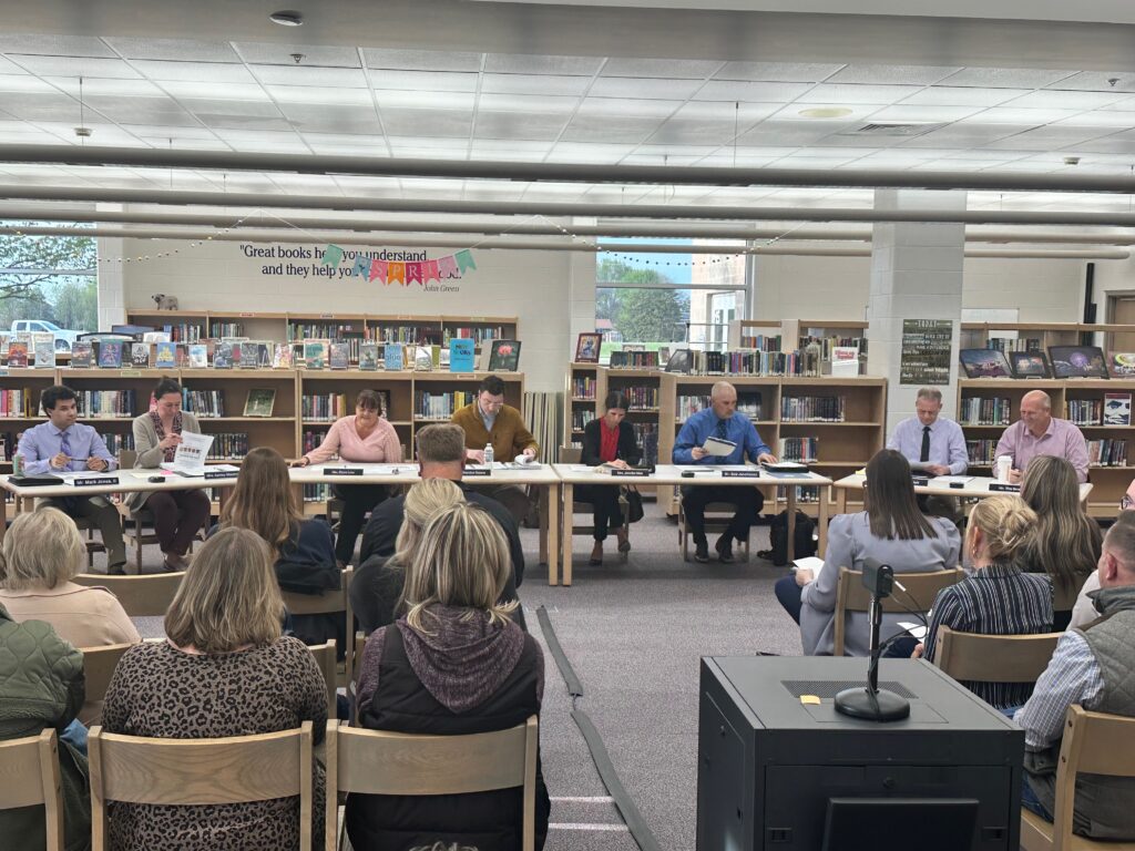 Peotone 207U School Board meeting on April 20, 2026. Photo by Andrea Arens.