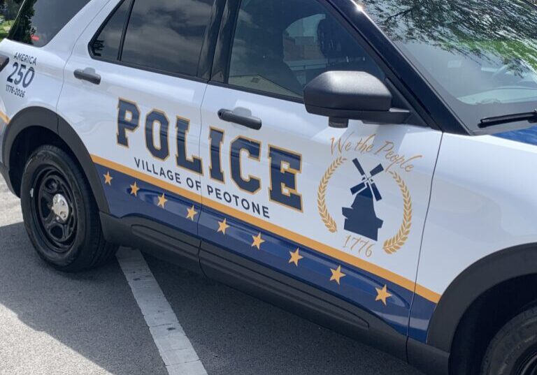 The new America 250 Peotone Police squad car was a nice accessory at the community cookout. Photo submitted.