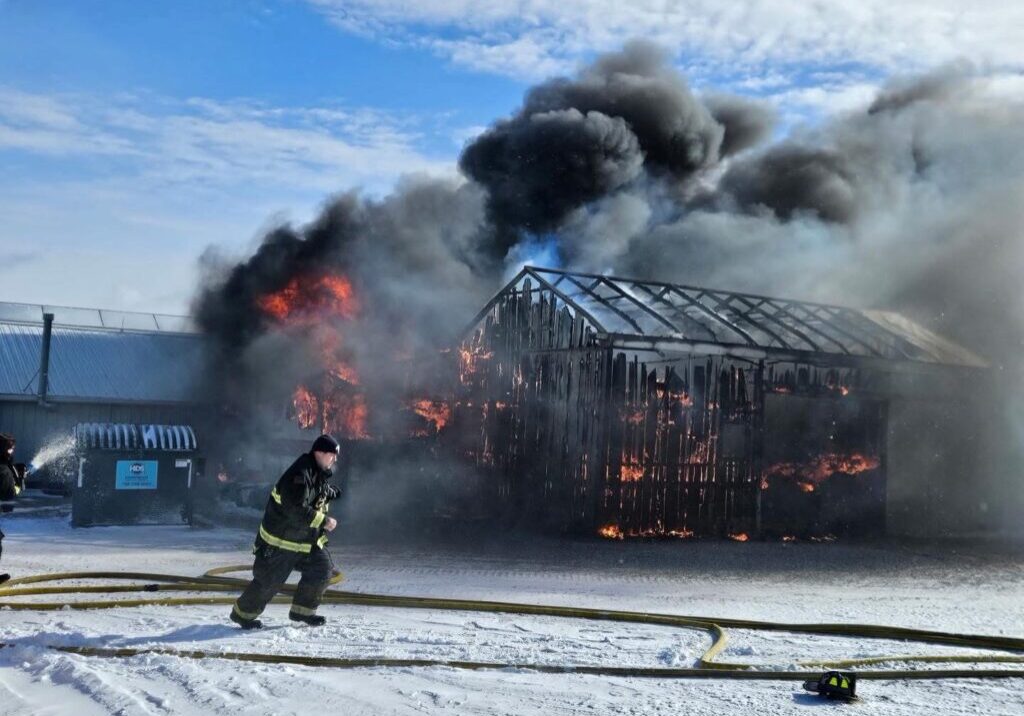 The fire at Woldhuis Sunrise Greenhouse had the mutual aid of 19 other agencies-photo courtesy Woldhuis.